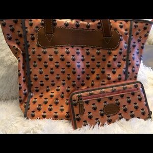 Fossil Owl Tote with Matching Wallet